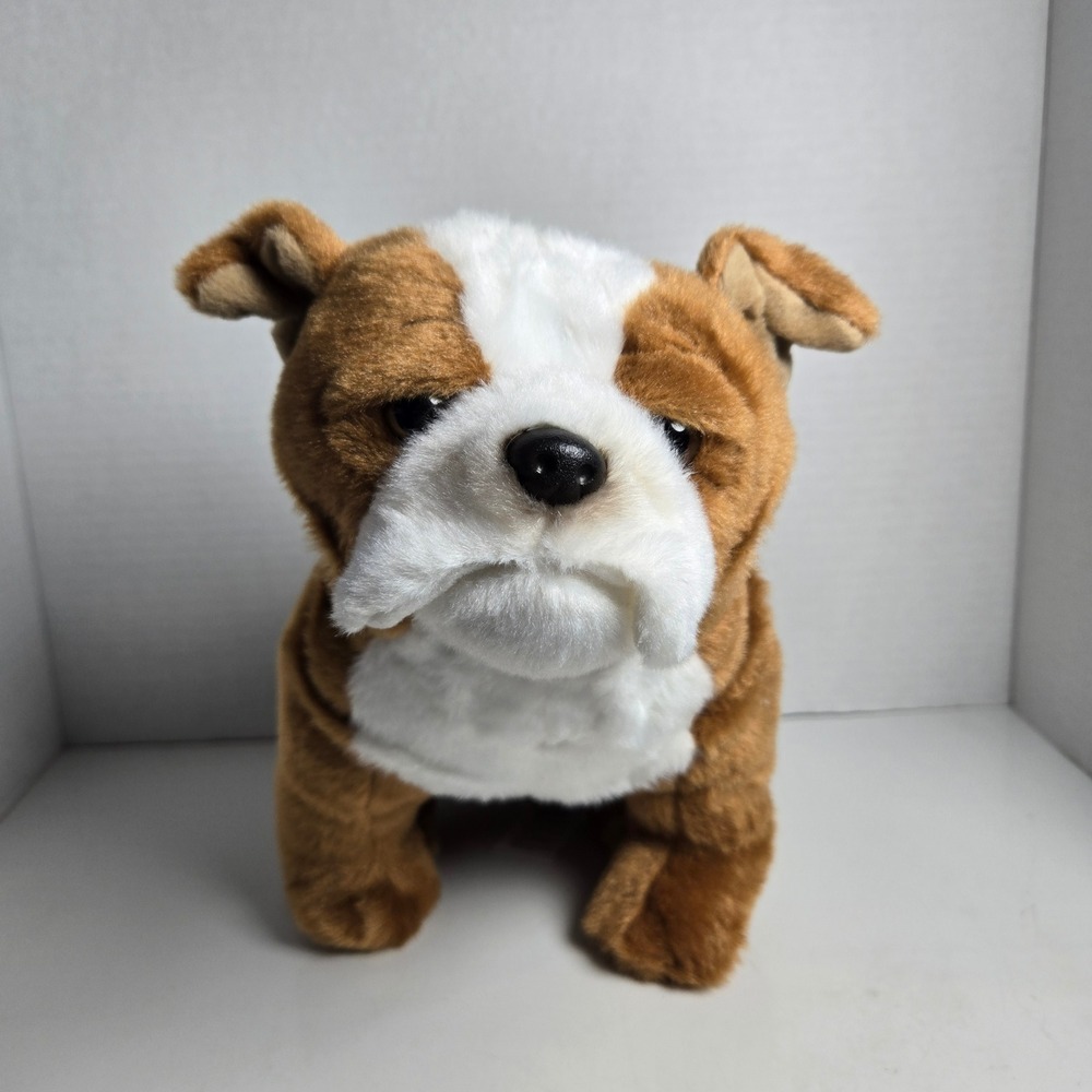 Animal Alley Toys R Us Brown White Bulldog Plush Stuffed Animal 2017 11"